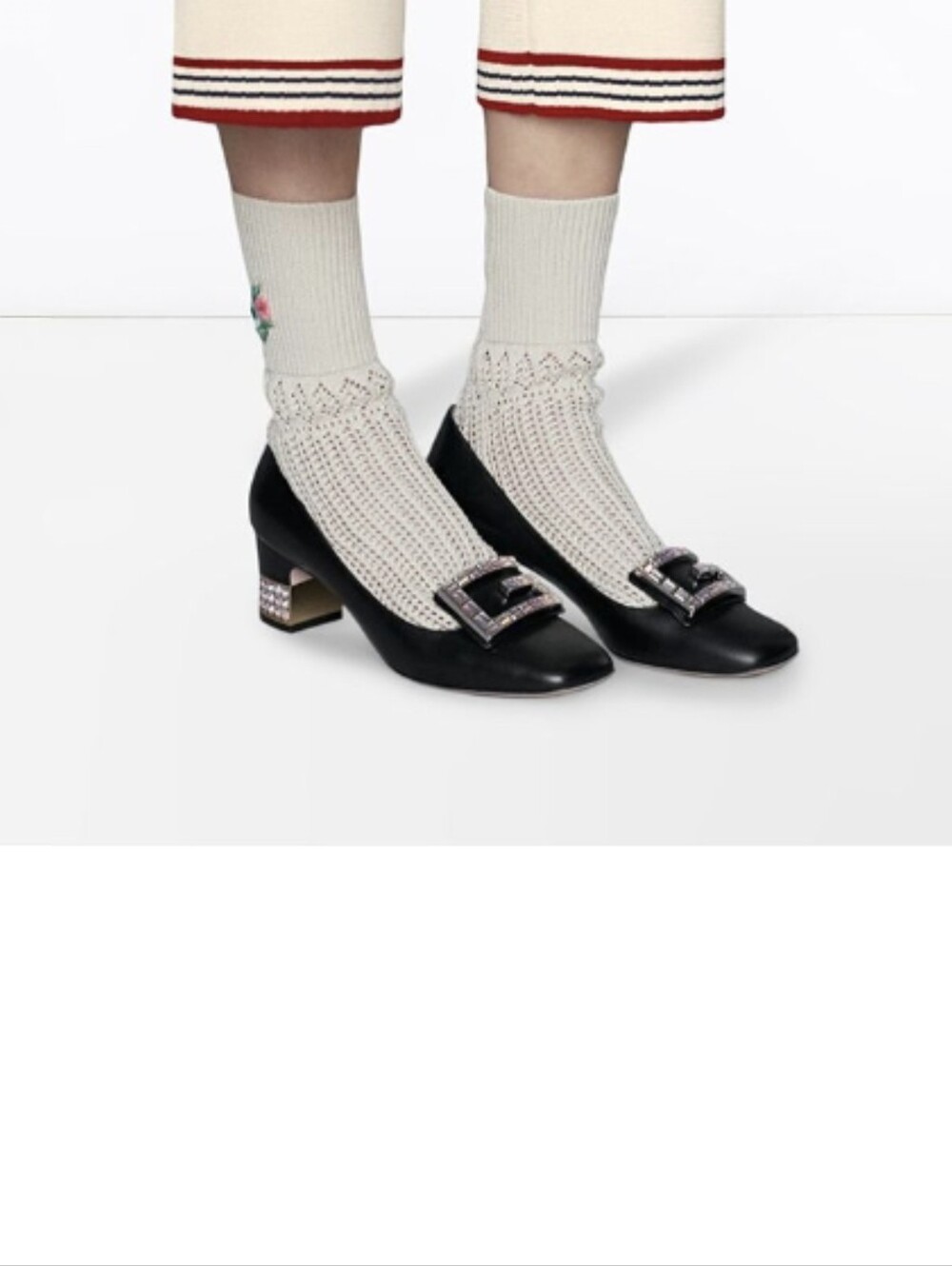 NEW! 🩷🩷GUCCI🩷🩷 BLACK RHINESTONE FLATS SIZE 36